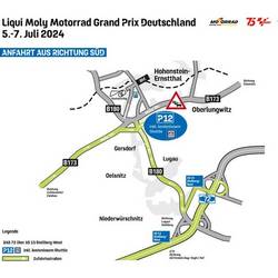 Anfahrtsskizze Süd Sachsenring MotoGP ©ADAC Motorsport